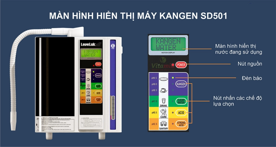 Máy lọc nước ion kiềm Kangen Leveluk SD501 sở hữu nhiều tính năng nổi bật